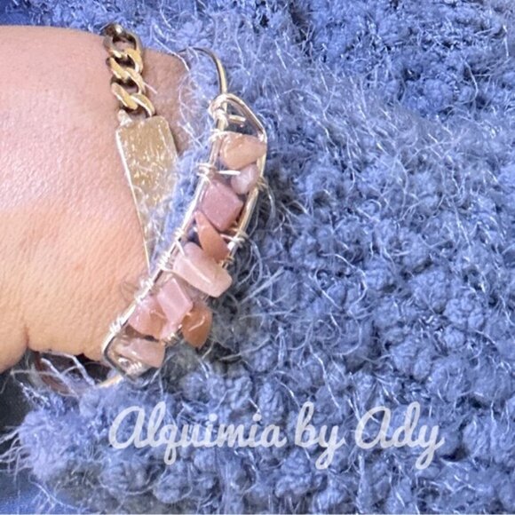 Silver statement moonstone beaded bracelet - Picture 1 of 1